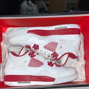 Jordan Kids Red and White Sneakers